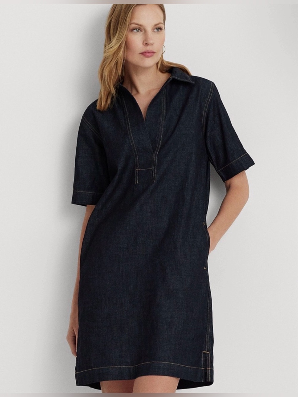 Ralph Lauren Popover Denim Dress Size M
